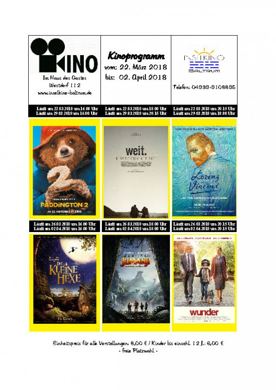 Kino ab nächsten Donnerstag :: Baltrum-Online.de
