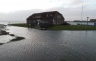 Das Nationalpark-Haus in der Sturmflut im Februar 2022